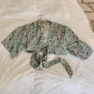 Floral wrap around shirt